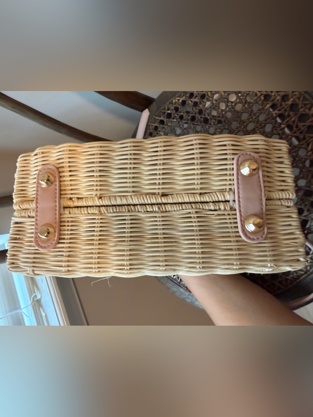 BTB LOS ANGELES Louis Rattan Top-handle Bag NWT - Picture 7 of 11